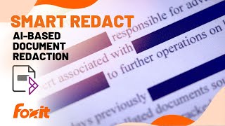 AIBased Document Redaction with Smart Redact  Foxit PDF Editor Suite Pro [upl. by Ylrebme953]