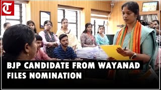 BJP’s candidate from Wayanad Navya Haridas files nomination [upl. by Siravrat]