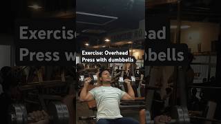 Exercise Overhead Press with dumbbells shorts shortsfeed [upl. by Spancake]