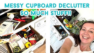 MESSY CUPBOARD DECLUTTER  Help Me Get Organised  So Much Stuff [upl. by Whatley]