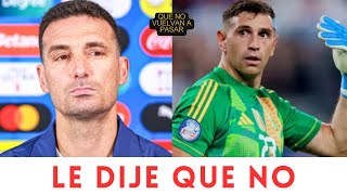 EL ENOJO DE LIONEL SCALONI CON DIBU MARTÍNEZ DESPUÉS DE LA SUSPENSIÓN HISTÓRICA DE LA FIFA [upl. by Atirehs471]