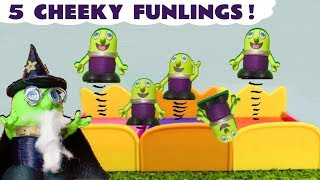 The Funlings 5 Little Monkeys Jumping On The Bed Nursery Rhymes Story [upl. by Ashia]