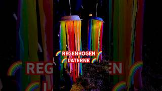 REGENBOGENLATERNE mit LEDLampe unter umgedrehten Pappteller [upl. by Htiekram]