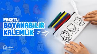 Kedi Desenli kalemlik Boyuyoruz Bez Kalemlik Boyama Etkinliğimiz [upl. by Kaden]