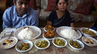 eating show with sound  eating air fish curry and chorchuri with Curd [upl. by Olnek]