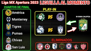 LIGUILLA AL MOMENTO LIGA MX  ESTOS EQUIPOS JUGARÁN el PLAYIN del APERTURA 2023 [upl. by Urian]