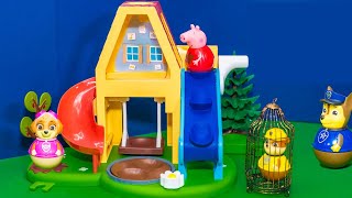 Exploring the Peppa Pig and Paw Patrol Play Weeble Treehouse PlaySet [upl. by Zerat]