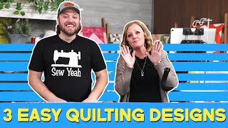 3 EASY Free Motion Quilting Designs for Beginners  Learning the Longarm [upl. by Bruell406]