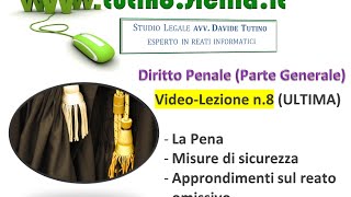 Diritto Penale Parte Generale Video Lezione n8 La pena misure di sicurezza [upl. by Itra]