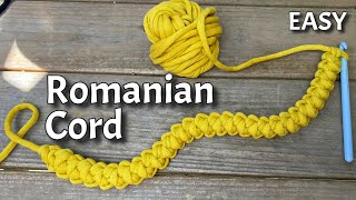 Crochet ROMANIAN Cord  EASY How To Crochet Cord Tutorial [upl. by Silohcin439]