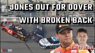 Erik Jones to Miss Dover with Broken Back Cup Debut for Corey Heim as Replacement [upl. by Cissej]