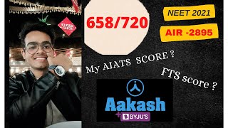 My AIATS and FTS score in Aakash institute during my prep 2021 FOR NEET 2022 aspirants [upl. by Ingeberg]