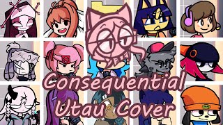 Consequential but Every Turn a Different Character Sing it FNF Consequential  UTAU Cover [upl. by Hengel297]