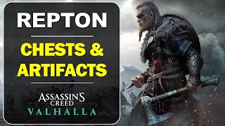 Repton Treasure Chests Artifacts Wealth Locations  Assassins Creed Valhalla Collectibles Guide [upl. by Kerril]