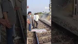 A man was arrested after trying to film a reel while driving his Mahindra Thar on a railway track [upl. by Marieann]