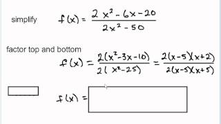 Simplifying Rational Functions [upl. by Nasus102]