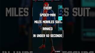 Every SpiderMan Miles Morales Suit Ranked in 60 Seconds shorts spiderman spidermanmilesmorales [upl. by Iorgo567]