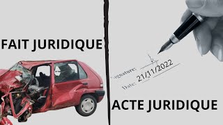 ACTES JURIDIQUES ET FAITS JURIDIQUES [upl. by Sawtelle241]