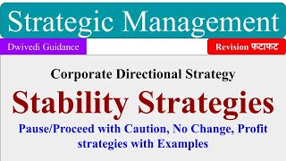 Stability Strategies Pause and Proceed strategy No Change Strategy Profit Strategy strategic [upl. by Feledy]