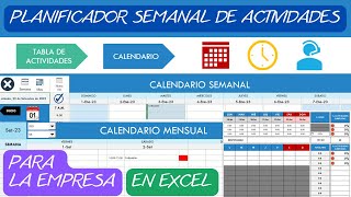 Planificador Semanal de Actividades📆en Excel✅para la Empresa [upl. by Aronos]