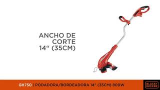 PODADORA  BORDEADORA BLACKDECKER 14“ 35CM 800W GH750 [upl. by Farrel303]