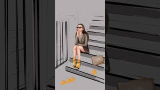 Just Monday mood procreate animation illustration art girl orange [upl. by Chow]