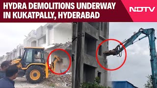 Telangana Demolition  HYDRAs Crackdown on Encroachments Begins in Allapur Division [upl. by Gussi]