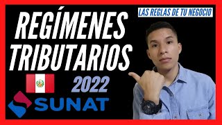 🤔 QUÉ SON LOS REGÍMENES TRIBUTARIOS Y CUANTOS HAY 💥 LO QUE LA SUNAT NO TE DICE  PERÚ 2022  ⭐️ [upl. by Lilahk]