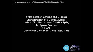 InSyB2020 Invited Speaker 9  Genomic and Molecular Characterization of Bacillus anthracis [upl. by Onoitna]