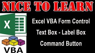 Excel Vba form control  Label Box  Text Box Command Button [upl. by Skurnik]