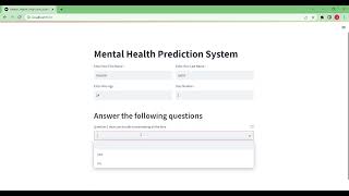 Mental Health Prediction System [upl. by Retsae]