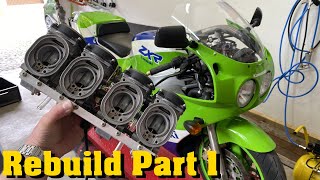 Kawasaki ZXR 750 H1 Strip Down  Detailed Engine Rebuild Part 1 [upl. by Saba]