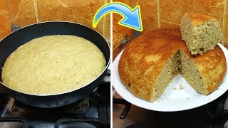 QUEQUE DE PLATANO COCIDO SOBRE LA ESTUFA SIN HORNO EN UN SARTEN  MUY SUAVE Y DELICIOSO [upl. by Pablo478]