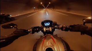 NİGHT GASSİNG  TRİUMPH STREET TRİPLE RS  AKRAPOVIC 4K [upl. by Orag286]