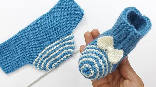 Easy Knitting Baby Socks  Booties  Shoes  Woolen Socks Knitting  Baby Socks Knitting [upl. by Maryl]