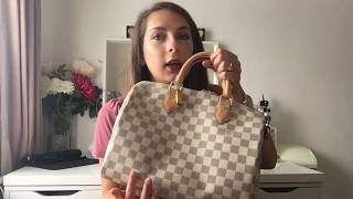 Louis Vuitton speedy bandouliere 30 damier azur [upl. by Briny]