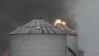 Barn lost to fire in Port Byron [upl. by Anitsirt]