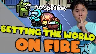 Toast is setting the World on FIRE Among Us ft Jacksepticey Valkyrae Sykkuno [upl. by Sutsuj]