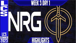 NRG vs GG Highlights  LCS Summer 2023 W3D1  NRG Esports vs Golden Guardians [upl. by Vincents]