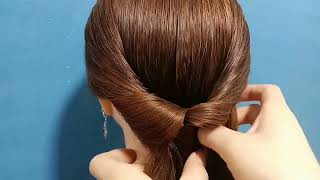 Quick and easy bun hairstyle for ladies  super easy hairstyle for ladies and girls [upl. by Gudren]