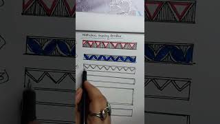 Madhubani painting border ll mithila painting for beginners ll youtubeshortsshortsart diy craft [upl. by Glen]