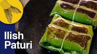 Ilish Macher Paturi  Shorshe diye Ilish Macher Bhapa Recipe  Bengali Hilsa Steamed in Banana Leaf [upl. by Auof349]