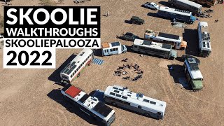 SKOOLIE TOURS  8 Walkthroughs at Skooliepalooza 2022  TaleOfTwoSmittys [upl. by Amak345]