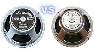 Marshall G12 Vintage Speaker vs G12T75 Speaker from 1984  JCM 800 [upl. by Anders]