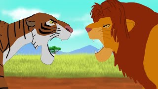 Simba VS Shere Khan Lion King vs The Jungle Book Disney Characters Animation Fight [upl. by Markiv]