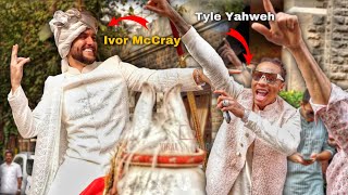 American Rapper Tyle Yahweh And Ivor McCray Dancing On India Dance Beat  Alana Pandey Wedding [upl. by Atinihc]