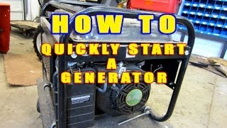 HOWTO Quickly Start A Generator That Wont Start [upl. by Eelyme]