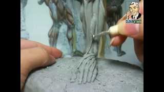 How To Sculpt Hercules  Part 22 Lower Leg  Extensor Hallucis LongusTibialis Anterior Muscle [upl. by Doykos727]