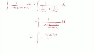 Integration ∫ 1 sec x  cosec x dx [upl. by Nylisoj]