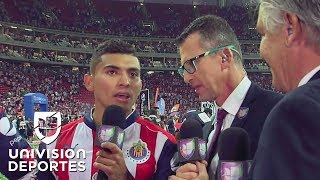 Orbelín Pineda canta y festeja el título de Chivas con su familia ante las cámaras [upl. by Palladin]